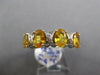 ESTATE 1.37CT DIAMOND & AAA YELLOW SAPPHIRE 18KT WHITE GOLD OVAL & ROUND XO RING