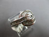 ESTATE LARGE 1.0CT DIAMOND 14KT WHITE GOLD 3D BAGUETTE LOVE KNOT FUN RING