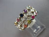 LARGE 2.98CT DIAMOND & AAA MULTI COLOR SAPPHIRE 14KT WHITE GOLD 3 ROW BEZEL RING