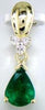 1.07CT DIAMOND & AAA EMERALD 14K YELLOW GOLD PEAR SHAPE & ROUND FLOATING PENDANT
