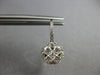 1.35CT DIAMOND 14KT WHITE GOLD 3D CLUSTER FLOWER HALO LEVERBACK HANGING EARRINGS