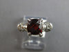 2.19CT DIAMOND & AAA GARNET 14KT WHITE GOLD CUSHION & ROUND FRIENDSHIP LOVE RING