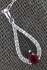 .28CT DIAMOND & AAA RUBY 14KT WHITE GOLD 3D PEAR SHAPE & ROUND FLOATING PENDANT