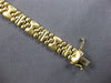 ESTATE WIDE AND LONG 14KT YELLOW GOLD 3D MATTE & SHINY FLORAL FUN BRACELET