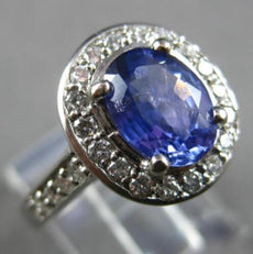 2.64CT DIAMOND & AAA TANZANITE 14KT WHITE GOLD OVAL & ROUND ENGAGEMENT RING 3046