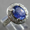 2.64CT DIAMOND & AAA TANZANITE 14KT WHITE GOLD OVAL & ROUND ENGAGEMENT RING 3046