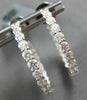 ESTATE 1.70CT DIAMOND 18K WHITE GOLD 3D CLASSIC INSIDE OUT HOOP HANGING EARRINGS