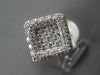 ESTATE LARGE .65CT DIAMOND 18KT WHITE GOLD 3D CLASSIC PAVE SQUARE FUN RING