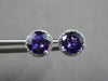 2.21CT DIAMOND & AAA AMETHYST 14K WHITE GOLD 3D ROUND CLASSIC HALO STUD EARRINGS