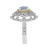 CERTIFIED 2.28CT BLUE WHITE & PINK DIAMOND 18K WHITE & ROSE GOLD ENGAGEMENT RING