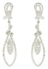 LARGE .80CT DIAMOND 14KT WHITE GOLD 3D SNAKE TEAR DROP CLIP ON HANGING EARRINGS