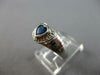 ESTATE .43CT DIAMOND & AAA SAPPHIRE 14K WHITE GOLD HEART SHAPE & ROUND LOVE RING