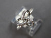 ESTATE .12CT DIAMOND 14K WHITE GOLD 3D CLASSIC LOVE KNOT INFINITY STAR LOVE RING