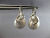 EXTRA LARGE .32CT DIAMOND & AAA SOUTH SEA PEARL 18KT WHITE GOLD HANGING EARRINGS