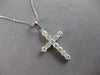 ESTATE 1.03CT DIAMOND 14KT WHITE GOLD 3D CLASSIC ROUND CROSS FLOATING PENDANT