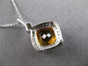 2.33CT DIAMOND & AAA CITRINE 14K WHITE GOLD CLASSIC CUSHION & ROUND HALO PENDANT