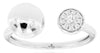 ESTATE .12CT DIAMOND 14KT WHITE GOLD CLASSIC FLOWER DOME SHAPE TENSION FUN RING