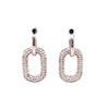ESTATE .93CT DIAMOND 18KT WHITE GOLD 3D CLASSIC OPEN OVAL 3 ROW HANGING EARRINGS