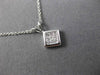 ESTATE .20CT DIAMOND 14K WHITE GOLD 3D CLASSIC INVISIBLE SQUARE FLOATING PENDANT