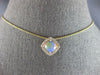 1.05CT DIAMOND & AAA AUSTRALIAN OPAL 14KT YELLOW GOLD 3D CUSHION & ROUND PENDANT