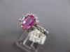 1.54CT DIAMOND & AAA PINK SAPPHIRE 18KT WHITE GOLD 3D OVAL HALO ENGAGEMENT RING