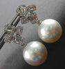 LARGE 1.52CT DIAMOND & AAA SOUTH SEA PEARL 18KT WHITE GOLD FUN HANGING EARRINGS