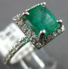 2.51CT DIAMOND & AAA EMERALD 14KT WHITE GOLD SQUARE HALO CLASSIC ENGAGEMENT RING