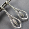 ESTATE .38CT DIAMOND 14KT WHITE GOLD ROUND PAVE OPEN TEAR DROP HANGING EARRINGS