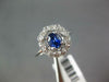 ANTIQUE .52CT DIAMOND & AAA SAPPHIRE 18K WHITE GOLD OVAL & ROUND FLOWER FUN RING