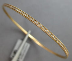 .80CT DIAMOND 18KT ROSE GOLD 3D ROUND ETERNITY FILIGREE 2MM CUFF BANGLE BRACELET