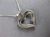 .20CT DIAMOND 14KT WHITE GOLD 3D 2 STONE OPEN HEART LOVE FLOATING PENDANT #27570