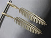 ESTATE LARGE 1.28CT DIAMOND 14KT YELLOW GOLD 3D MULTI LEAF CHANDELIER HANGING EARRINGS