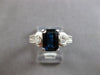 2.35CT DIAMOND & AAA SAPPHIRE 14KT WHITE GOLD EMERALD CUT ENGAGEMENT RING #28161