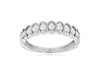 .50CT DIAMOND 14KT WHITE GOLD ROUND OVAL FILIGREE SEMI ETERNITY ANNIVERSARY RING
