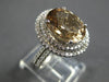 ESTATE LARGE 7.62CT DIAMOND & AAA CHAMPAGNE TOPAZ 14K WHITE GOLD ENGAGEMENT RING