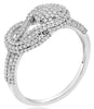 ESTATE .60CT DIAMOND 14KT WHITE GOLD 3D CLASSIC PAVE CIRCULAR LOVE KNOT FUN RING