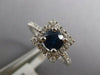 1.04CT DIAMOND & AAA SAPPHIRE 14KT WHITE GOLD 3D ROUND SQUARE HALO PROMISE RING