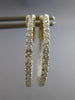 ESTATE .95CT DIAMOND 14K 2 TONE GOLD 3D CLASSIC INSIDE OUT HOOP HANGING EARRINGS