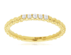 .11CT DIAMOND 14K YELLOW GOLD 3D ROUND 5 STONE SHARED PRONG BEADED FUN LOVE RING