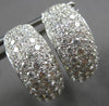 EXTRA LARGE 2.98CT DIAMOND 18KT WHITE GOLD MULTI ROW GRADUATING HUGGIE EARRINGS