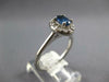 ESTATE .74CT DIAMOND & AAA SAPPHIRE 14K WHITE GOLD OVAL & ROUND FLOWER LOVE RING