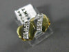 ESTATE .10CT DIAMOND 14KT WHITE & YELLOW GOLD 3D DOUBLE HEART LOVE RING #24478