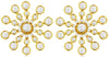 ESTATE 1.0CT DIAMOND 14KT YELLOW GOLD 3D BEZEL JOURNEY FLOWER LOVE STUD EARRINGS