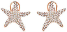 ESTATE LARGE 1.05CT DIAMOND 14KT ROSE GOLD 3D STARFISH CLIP ON EARRINGS