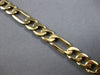 ESTATE LONG 14KT YELLOW GOLD 3D CLASSIC SOLID 7.5MM FIGARO MENS BRACELET