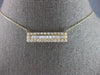 .75CT DIAMOND 14KT YELLOW GOLD 3D ROUND & BAGUETTE RECTANGULAR BAR FUN NECKLACE