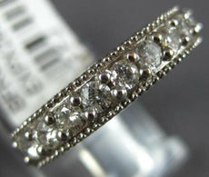 .76CT DIAMOND 18K WHITE GOLD 3D FILIGREE MILGRAIN SEMI ETERNITY ANNIVERSARY RING