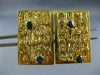 ANTIQUE LARGE 1.36CT AAA SAPPHIRE 14K YELLOW GOLD CLASSIC HANDCRAFTED CUFF LINKS