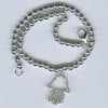 ESTATE .15CT DIAMOND 14KT WHITE GOLD 3D CLASSIC LUCKY HAMA CHAMSA CHARM BRACELET