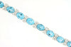 10.38CT DIAMOND & AAA BLUE TOPAZ 14KT WHITE GOLD 3D OVAL & ROUND TENNIS BRACELET